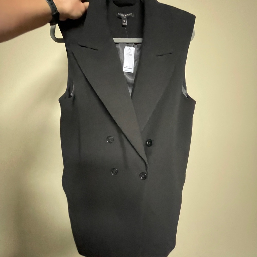 Banana republic Black Double-Breasted Vest oversized